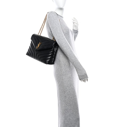 Saint Laurent Calfskin Y Quilted Monogram Medium Loulou Chain Satchel Black 2 of 9