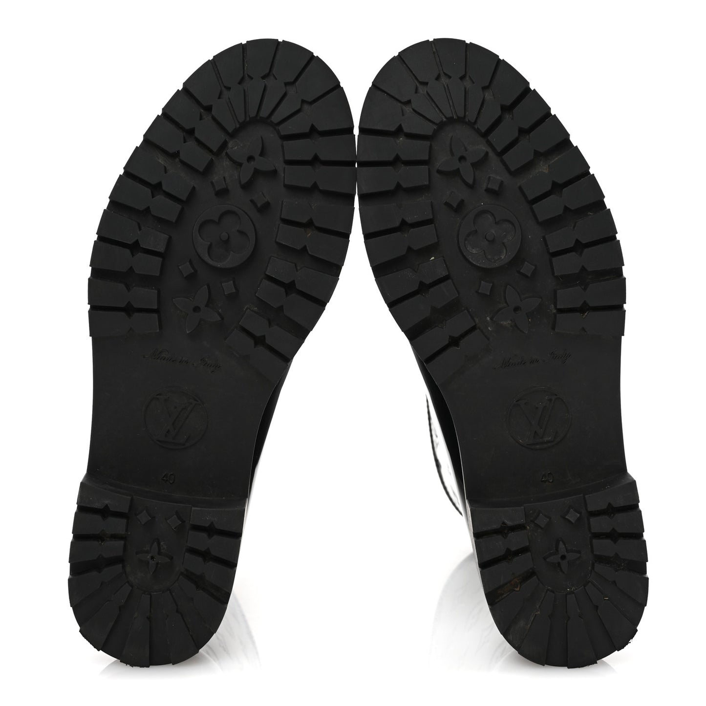 Rubber Embossed Monogram Splash Rain Short Boots 40 Black