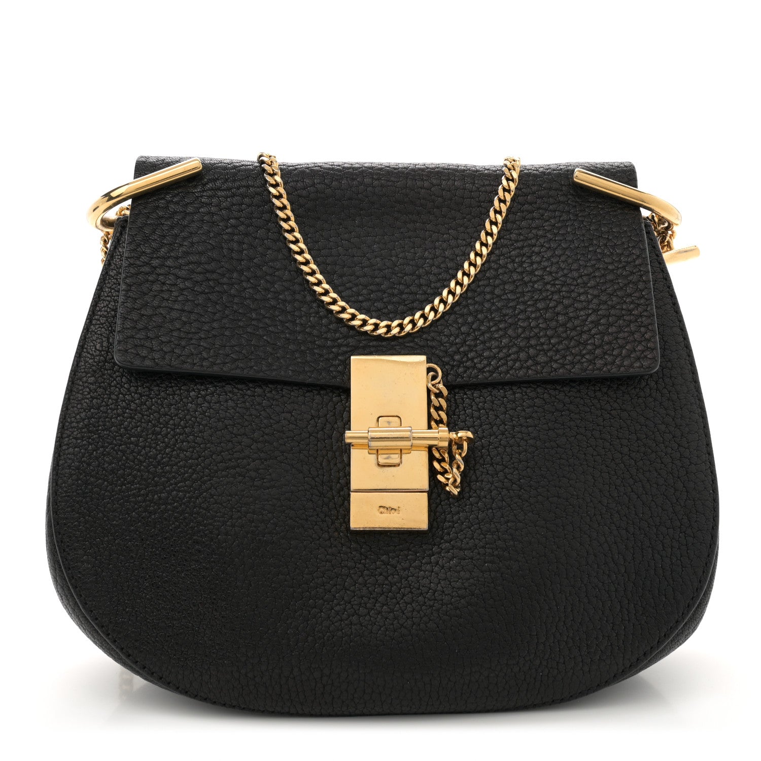 Chloe Grained Lambskin Drew Shoulder Bag Black 1 of 11
