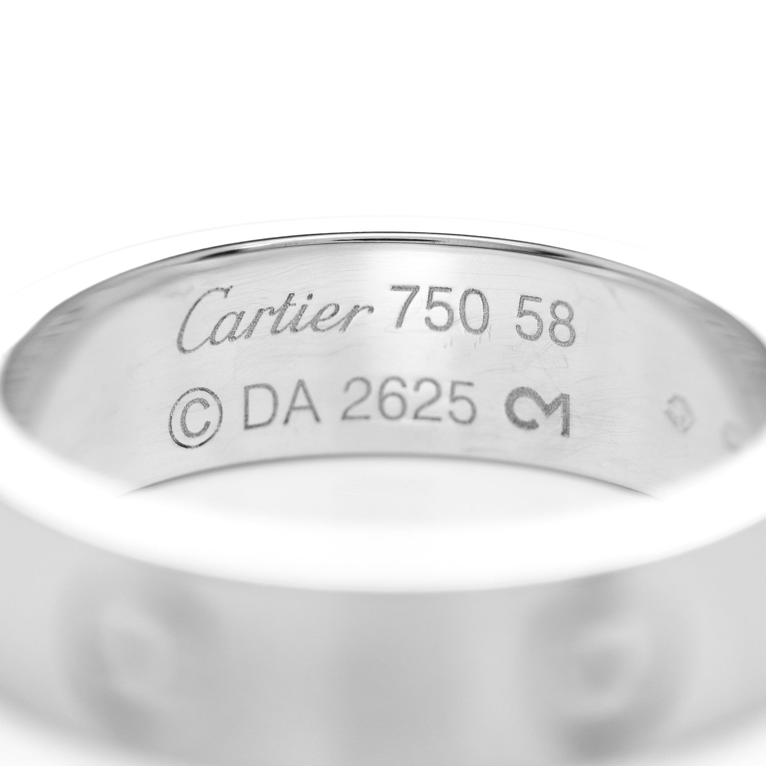 Cartier 18K White Gold 5.5mm LOVE Ring 58 8.25 4 of 4