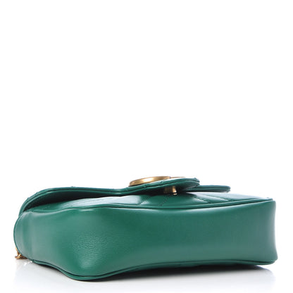 Gucci Calfskin Matelasse Super Mini GG Marmont Shoulder Bag Emerald Green 5 of 10