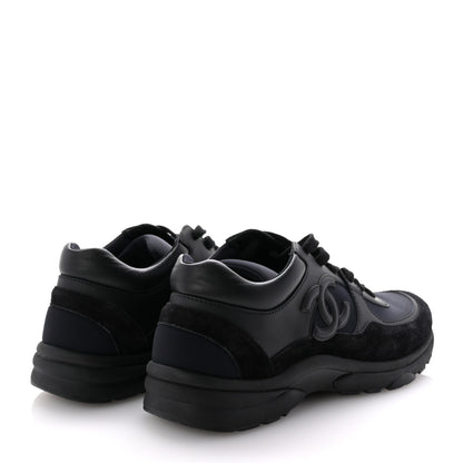 Chanel Lambskin Fabric CC Uniform Sneakers 39 Black 5 of 8