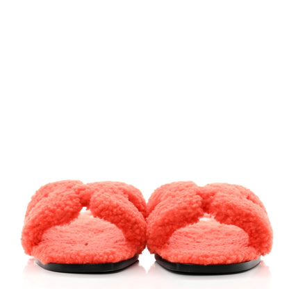 Hermes Woolskin Oran Sandals 41 Orange 2 of 8