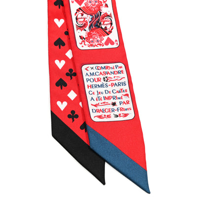 Hermes Silk Jeu de Cartes Twilly Rouge Black Ardoise 3 of 6
