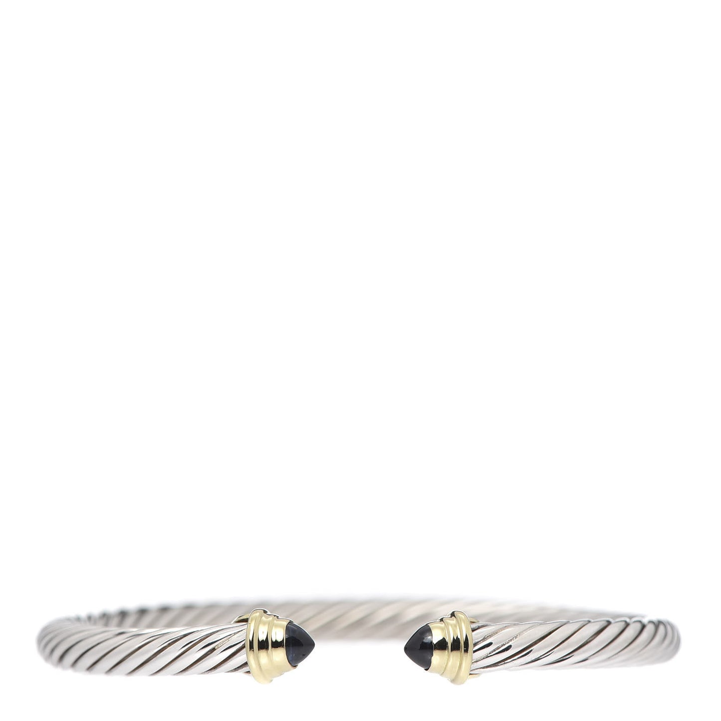 Sterling Silver 18K Yellow Gold Blue Sapphire 4mm Cable Kids Birthstone Bracelet