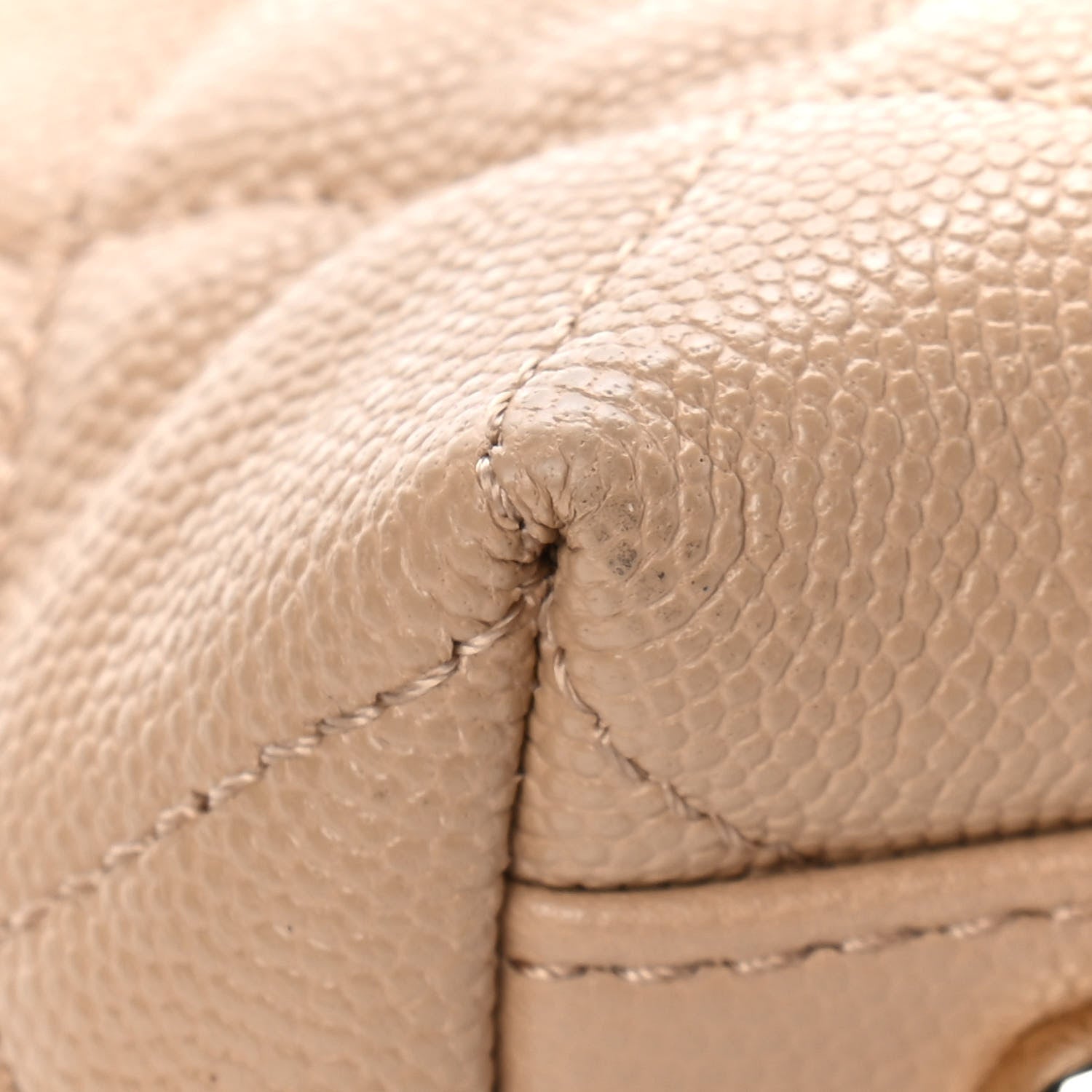 Chanel Caviar Quilted Rolled Up Tote Beige 12 of 13