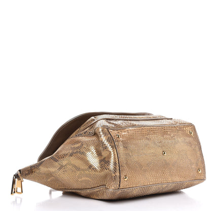 Gucci Metallic Python Medium 1973 Top Handle Satchel Gold 4 of 8