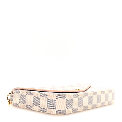 Louis Vuitton Damier Azur Pochette Felicie Chain Wallet Rose Ballerine 5 of 11