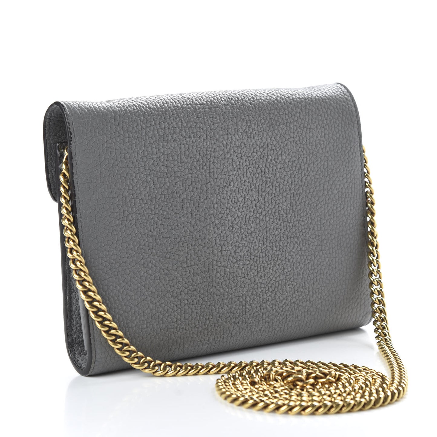 Cellarius Calfskin GG Marmont Chain Wallet Deep Grey
