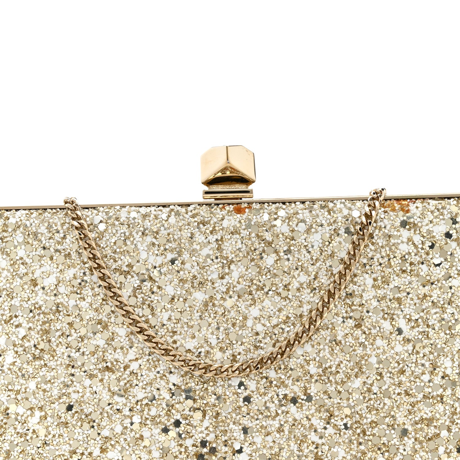 Jimmy Choo Coarse Glitter Celeste Clutch Moon Sand 7 of 11