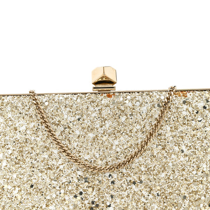 Jimmy Choo Coarse Glitter Celeste Clutch Moon Sand 7 of 11