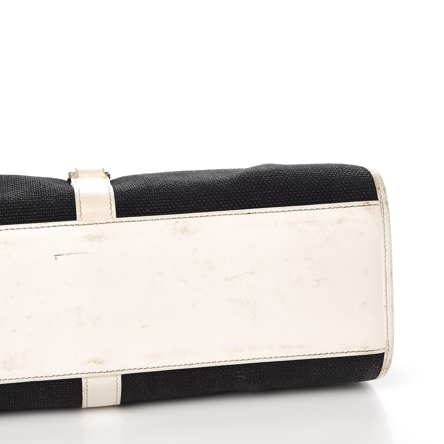 Canvas Bardot Shoulder Bag White Black
