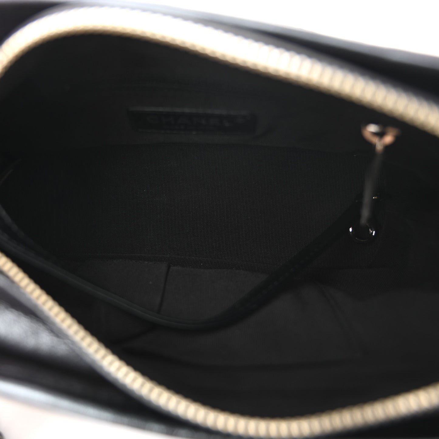 Iridescent Aged Calfskin Quilted Small Gabrielle Hobo Black