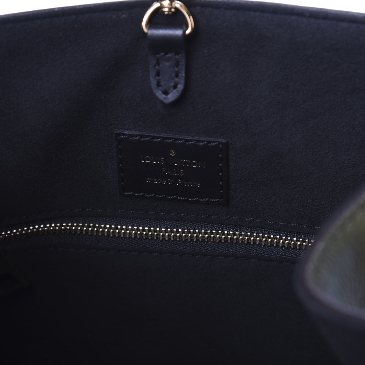 Calfskin Monogram Fold Tote MM Black Khaki Cream