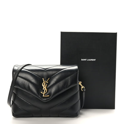 Saint Laurent Calfskin Y Quilted Monogram Toy Loulou Crossbody Bag Black 10 of 10