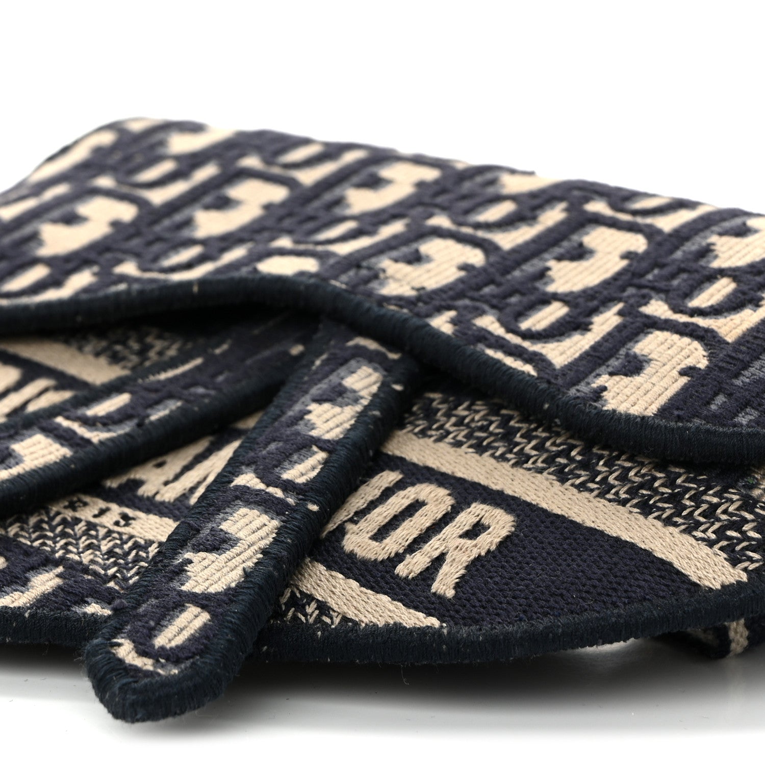 Christian Dior Oblique Embroidered Saddle Belt Pouch Blue 10 of 10