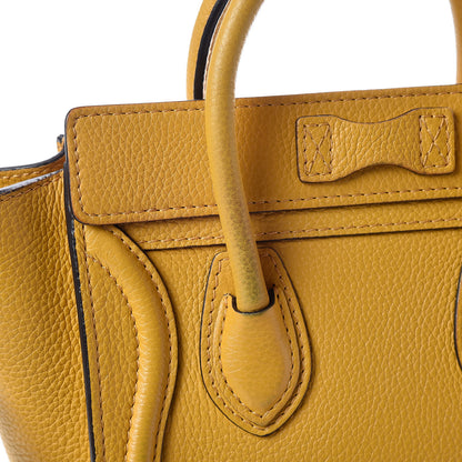 Celine Drummed Calfskin Nano Luggage Ocre 13 of 18