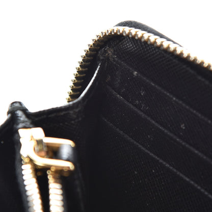Prada Saffiano Zip Around Wallet Black 9 of 10