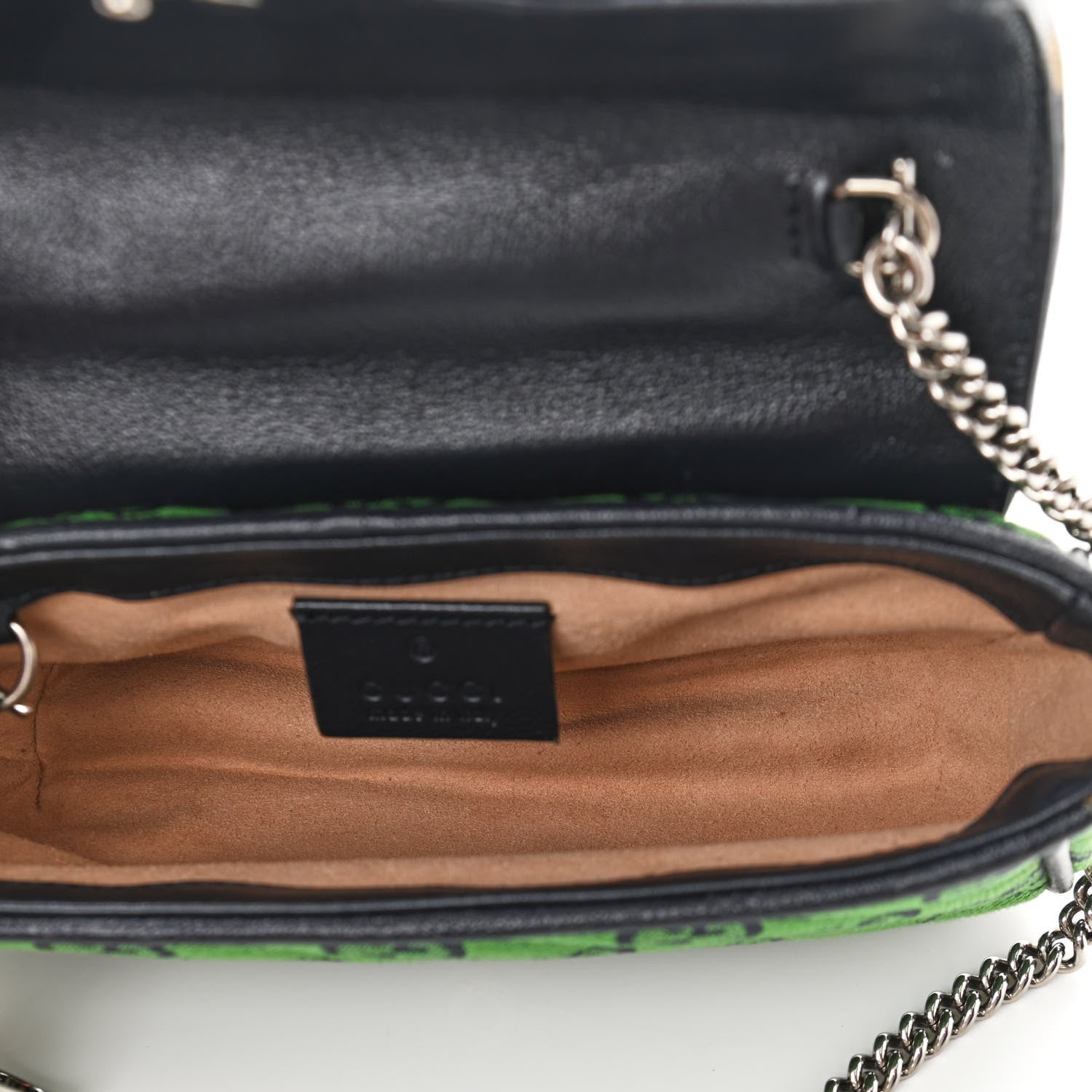 Gucci Monogram Multicolor Matelasse Diagonal Super Mini GG Marmont Shoulder Bag Green Blue 5 of 13