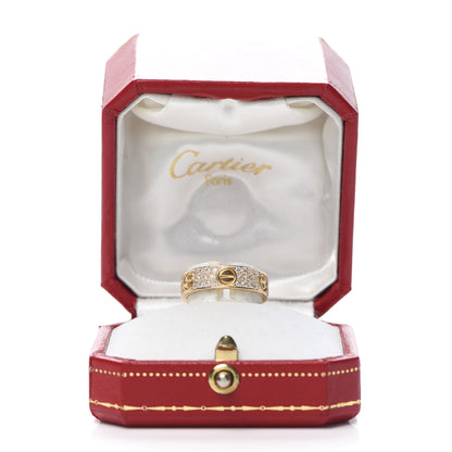 Cartier 18K Yellow Gold Diamond 5mm LOVE Wedding Paved Band Ring 54 6.75 6 of 6