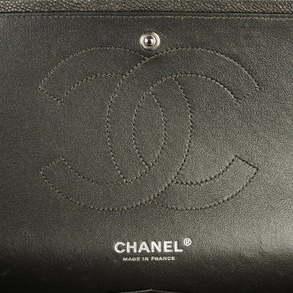 Chanel Metallic Caviar Quilted Jumbo Double Flap Dark Silver 6 of 9