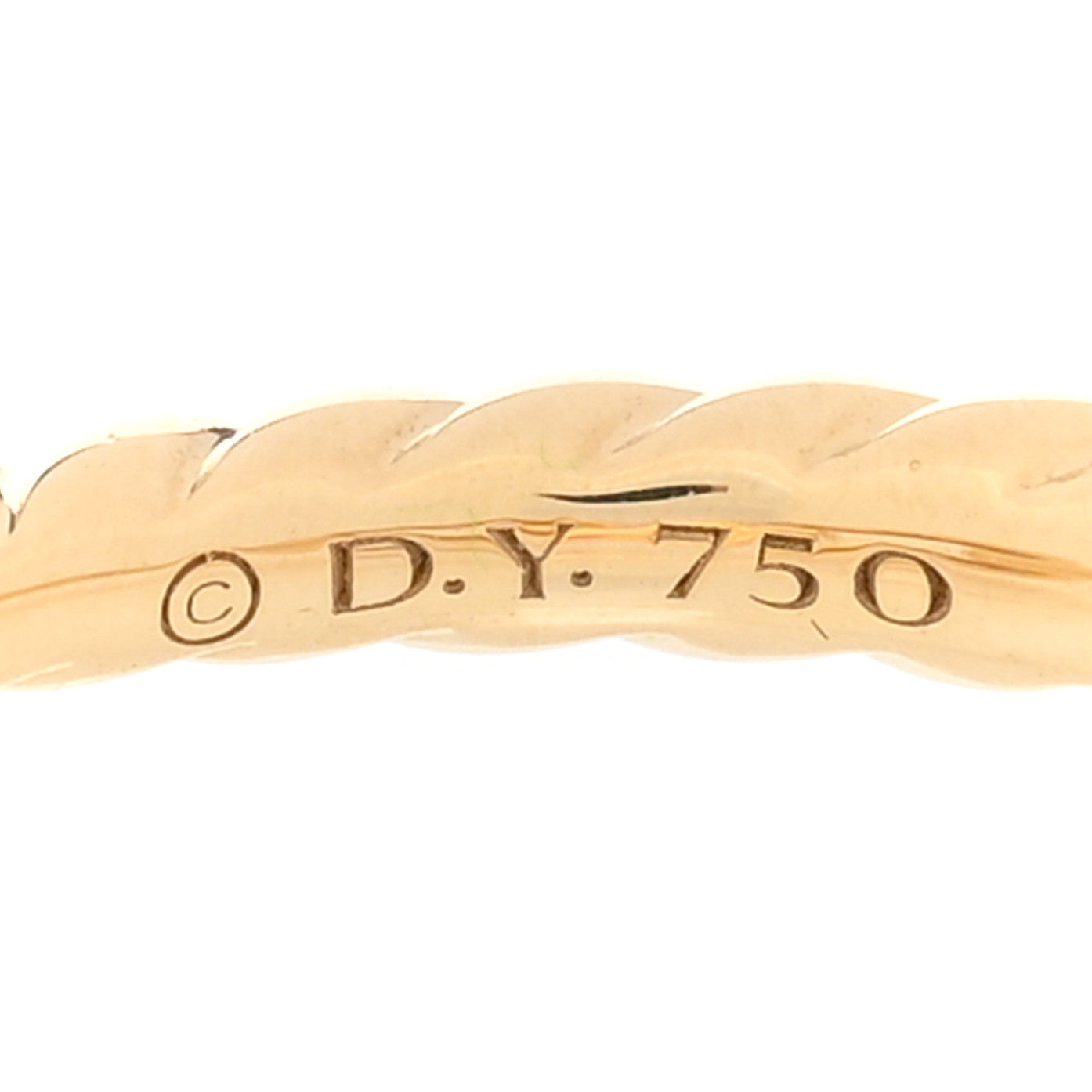18K Yellow Gold Diamond 4.5mm Stax Single Row Chain Link Ring 52 6