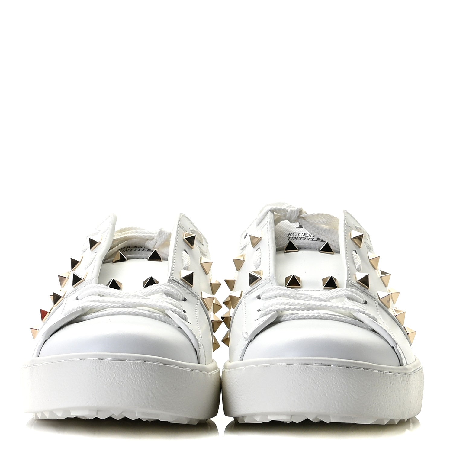 Valentino Garavani Calfskin Untitled Rockstud Sneakers 38.5 White 3 of 15