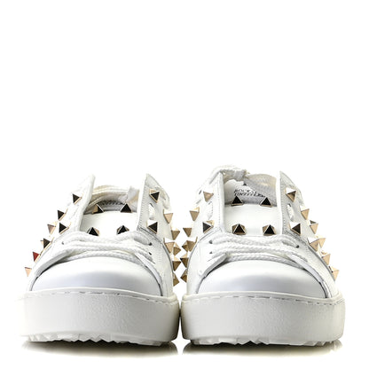 Valentino Garavani Calfskin Untitled Rockstud Sneakers 38.5 White 3 of 15