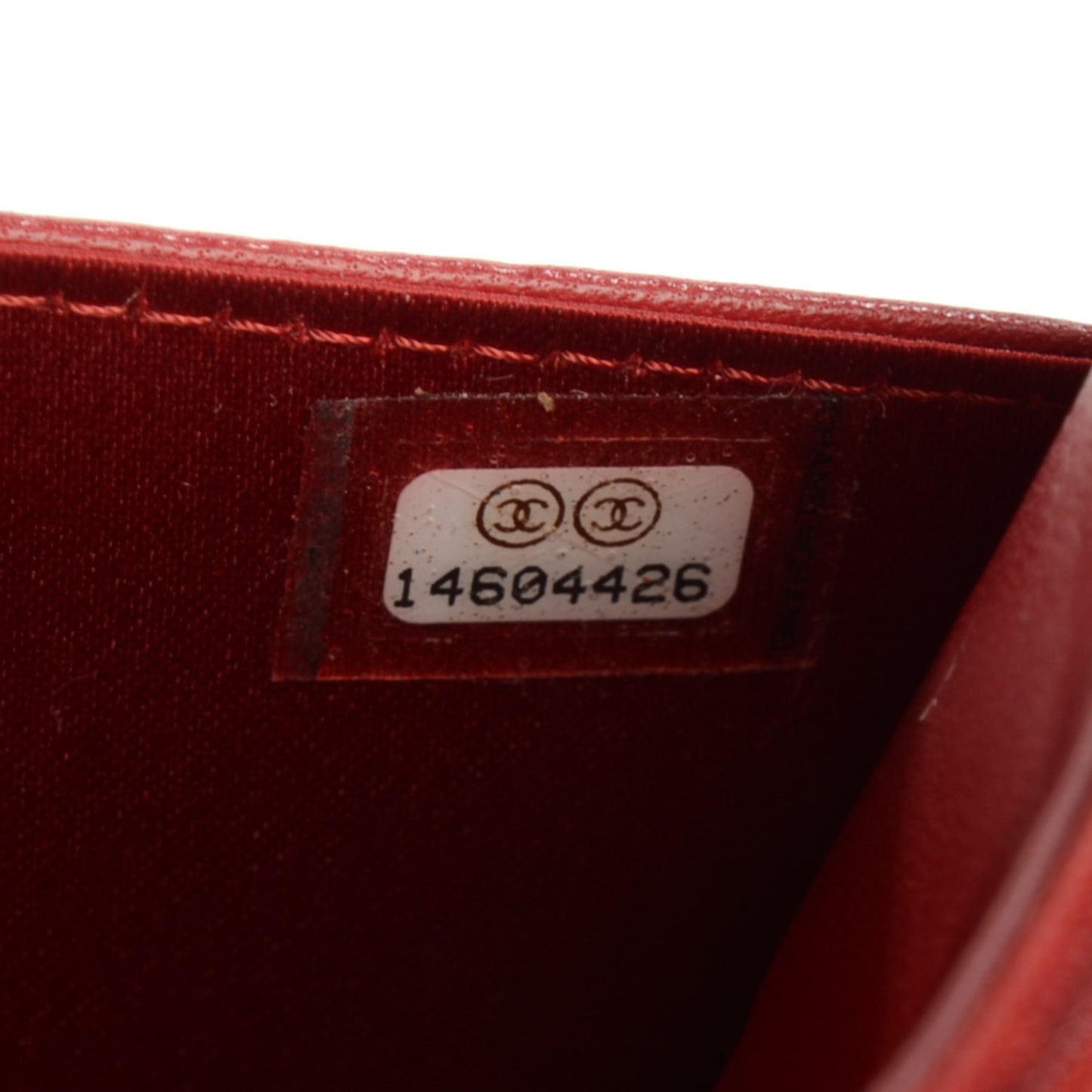 Lambskin Camellia Embossed Wallet On Chain WOC Red