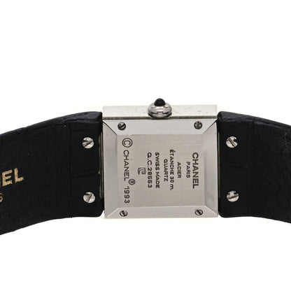 Chanel Stainless Steel Alligator 19mm Matelasse Quartz Watch Black 4 of 4