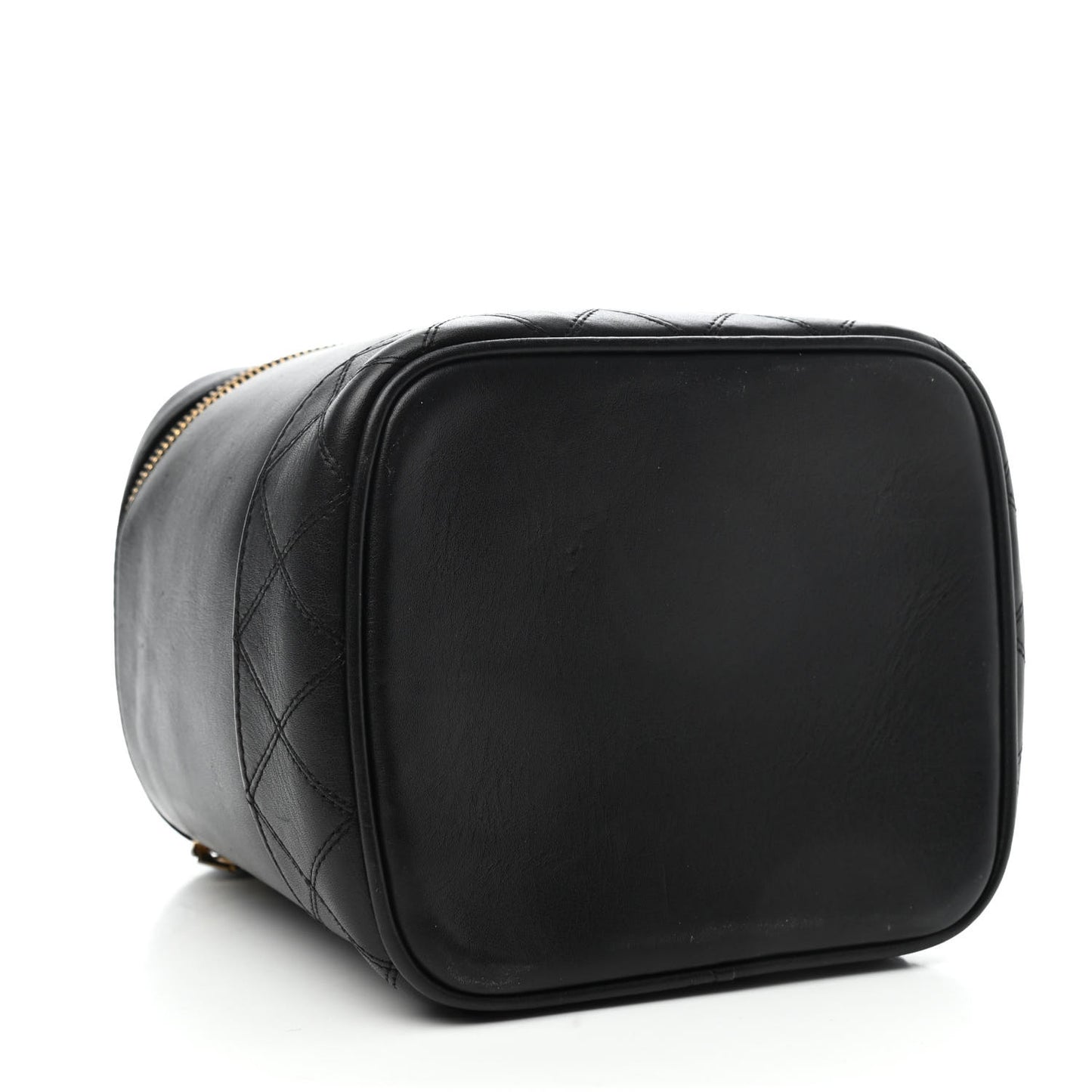 Lambskin Vanity Cosmetic Case Black