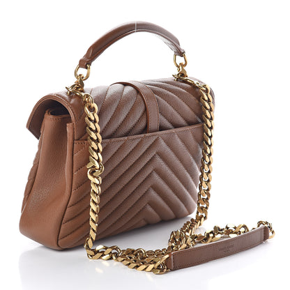 Saint Laurent Calfskin Matelasse Chevron Monogram Medium College Bag Brick 3 of 9
