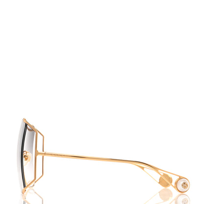Gucci Oversized Round Sunglasses GG0252S Gold Brown 3 of 8