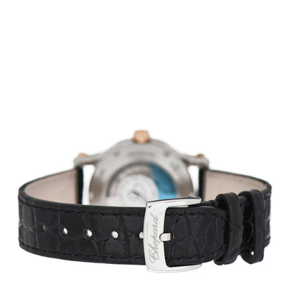 Chopard Stainless Steel 18K Rose Gold Alligator 5 Diamond 30mm Happy Sport Automatic Watch 3 of 5