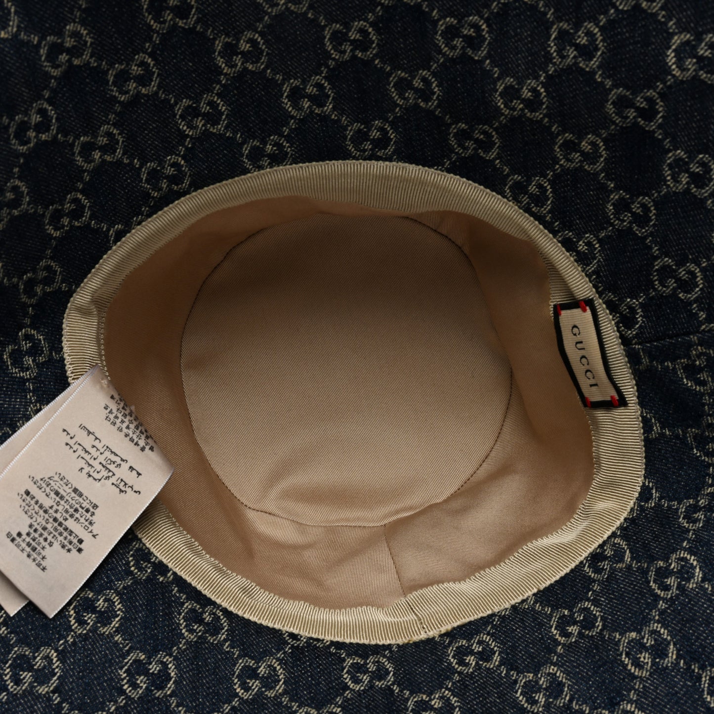Eco Washed Denim GG Monogram Brim Hat M Blue