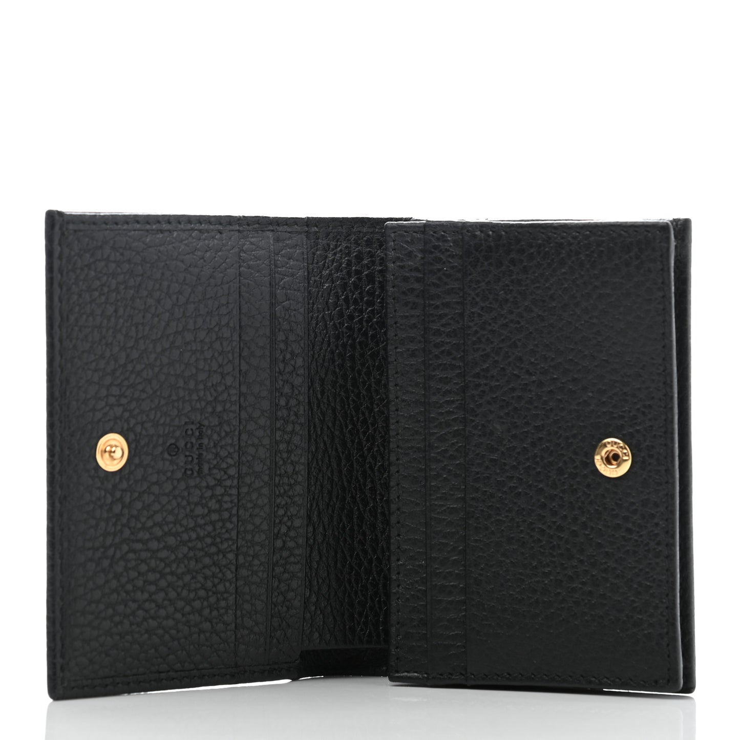 Pebbled Calfskin GG Marmont Card Case Black