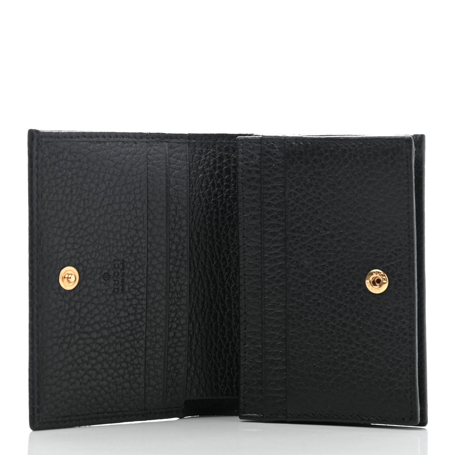 Gucci Pebbled Calfskin GG Marmont Card Case Black 6 of 7