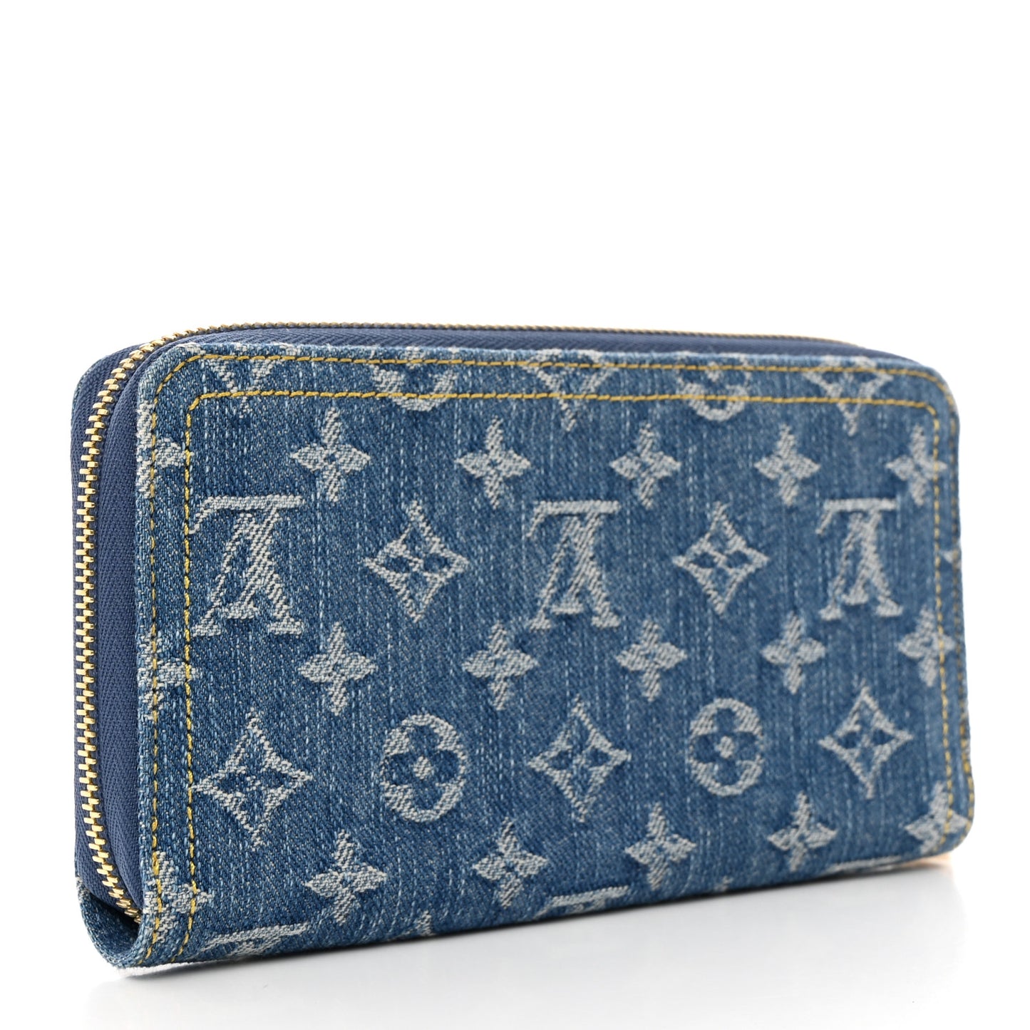 LOUIS VUITTON Monogram Denim Zippy Wallet NM Blue