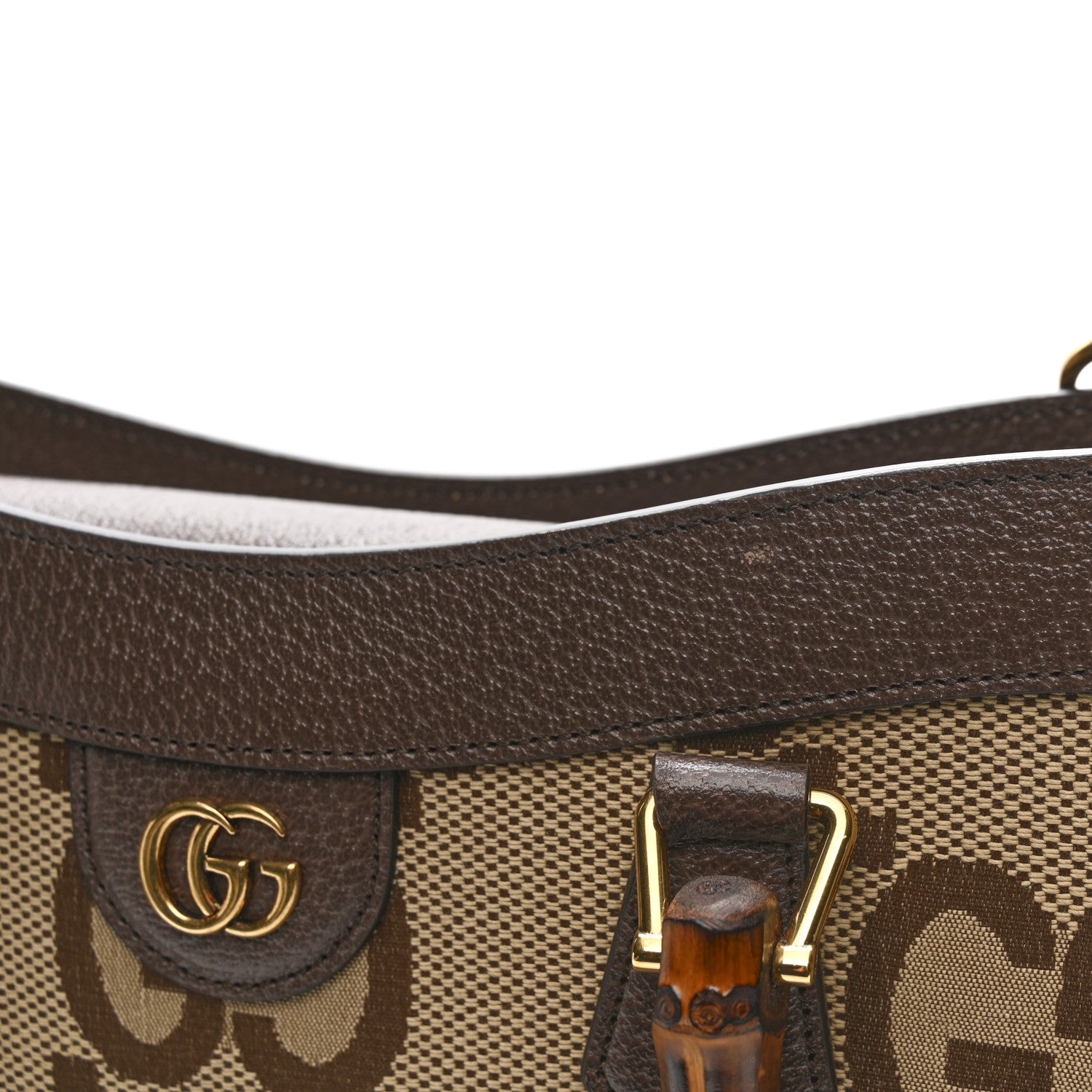 Gucci Monogram Jumbo GG Textured Dollar Calfskin  Medium Diana Tote Bag Camel Ebony New Acero Pomegranate Red 13 of 13