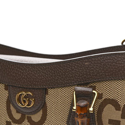 Gucci Monogram Jumbo GG Textured Dollar Calfskin  Medium Diana Tote Bag Camel Ebony New Acero Pomegranate Red 13 of 13