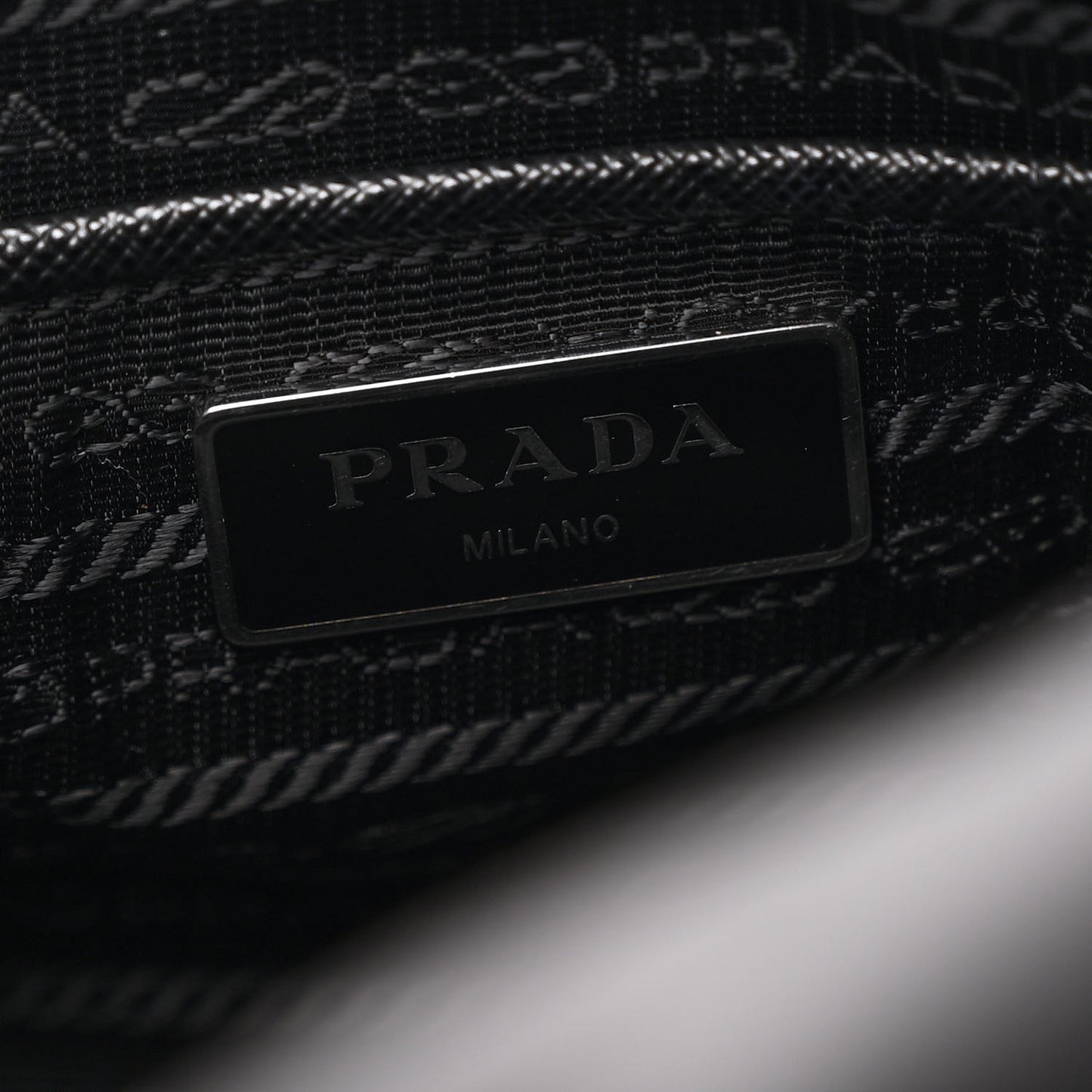 Re-Nylon Vela Saffiano Pocket Double Buckle Messenger Shoulder Bag Black