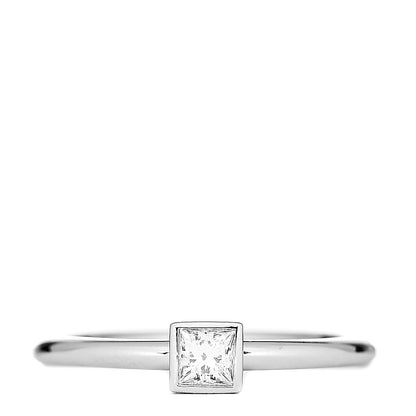 Tiffany Platinum Diamond .16ct Bezet Ring 50 5.25 1 of 3