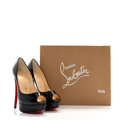 Christian Louboutin Patent Lady Peep 150 Pumps 36.5 Black 10 of 10