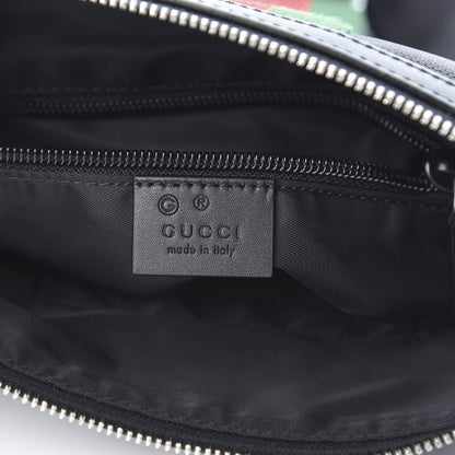 Gucci Techno Canvas Selleria Calfskin Web Small Flat Messenger Bag Black 6 of 10