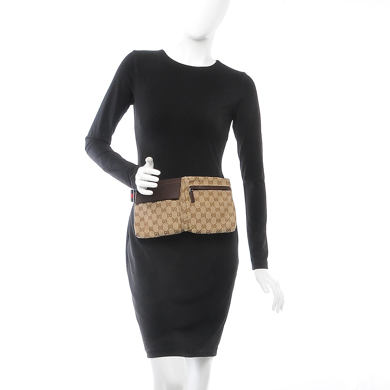 Gucci Monogram Web Belt Bag Dark Brown 2 of 8
