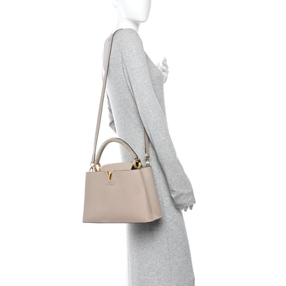 Louis Vuitton Taurillon Snakeskin Capucines PM Galet 2 of 10