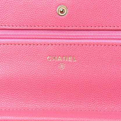 Chanel Caviar Quilted Wallet on Chain WOC Pink 6 of 12