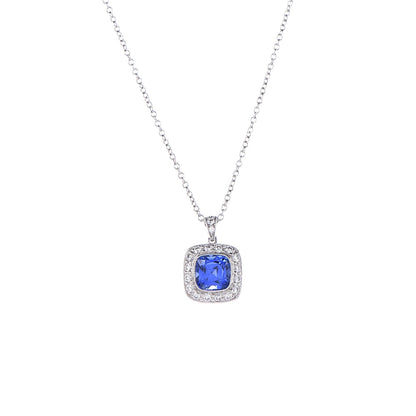 Tiffany Platinum Diamond Blue Sapphire Legacy Pendant Necklace 3 of 8