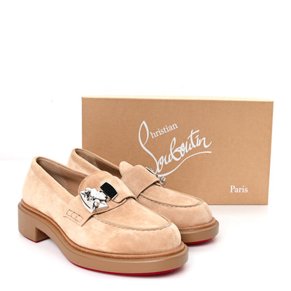 Christian Louboutin Suede Mens Urban Moc Lock Loafers 38 Beige 9 of 9