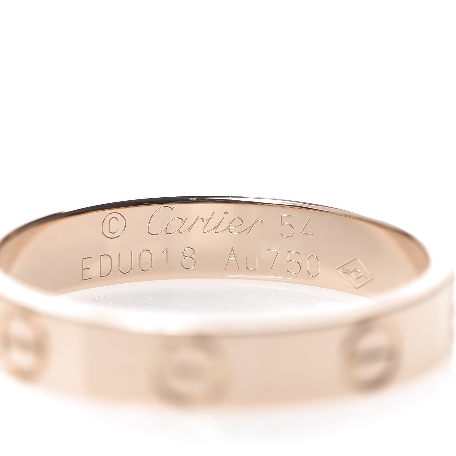 Cartier 18K Pink Gold 3.5mm LOVE Wedding Band Ring 54 6.75 3 of 3